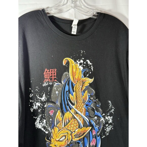 Tokyo-Tiger Japanese Art Koi Fish Black Short Sleeve T Shirt Size 2XL - Picture 3 of 7
